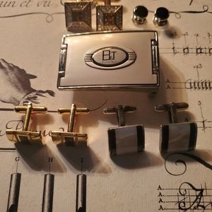 Lot - Cuff Links and Buckle